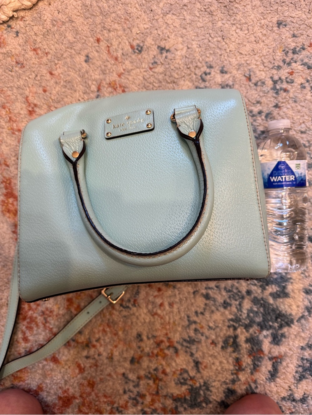 kate spade Mint Green Pebbled Leather Crossbody Satchel